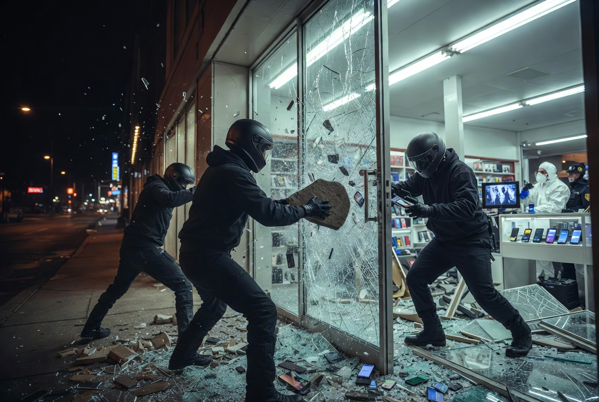 Adana'da Kasklı Şüpheliler Cep Telefonu Mağazasını Soydu: Görüntüler Kamerada